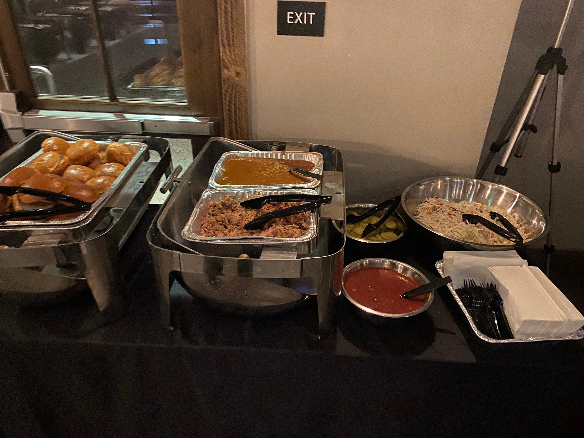 BBQ buffet setup from Smokin Zo's